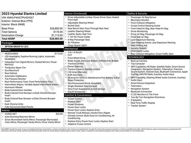 2023 Hyundai Elantra Limited