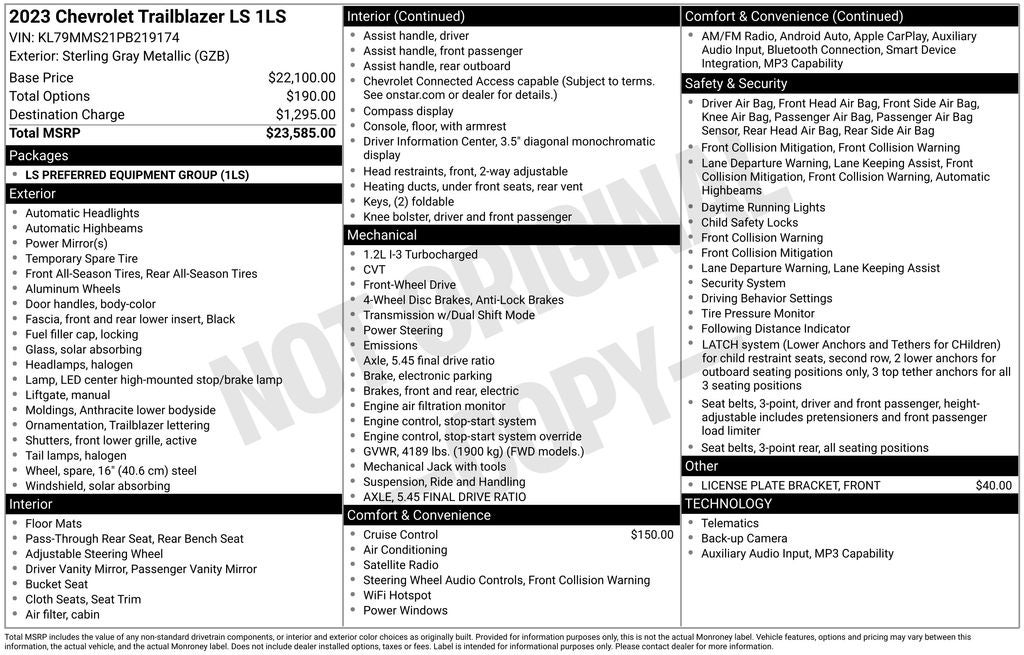 2023 Chevrolet Trailblazer FWD LS