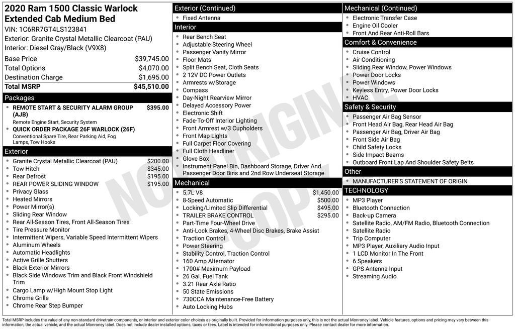 2020 RAM 1500 Classic Base