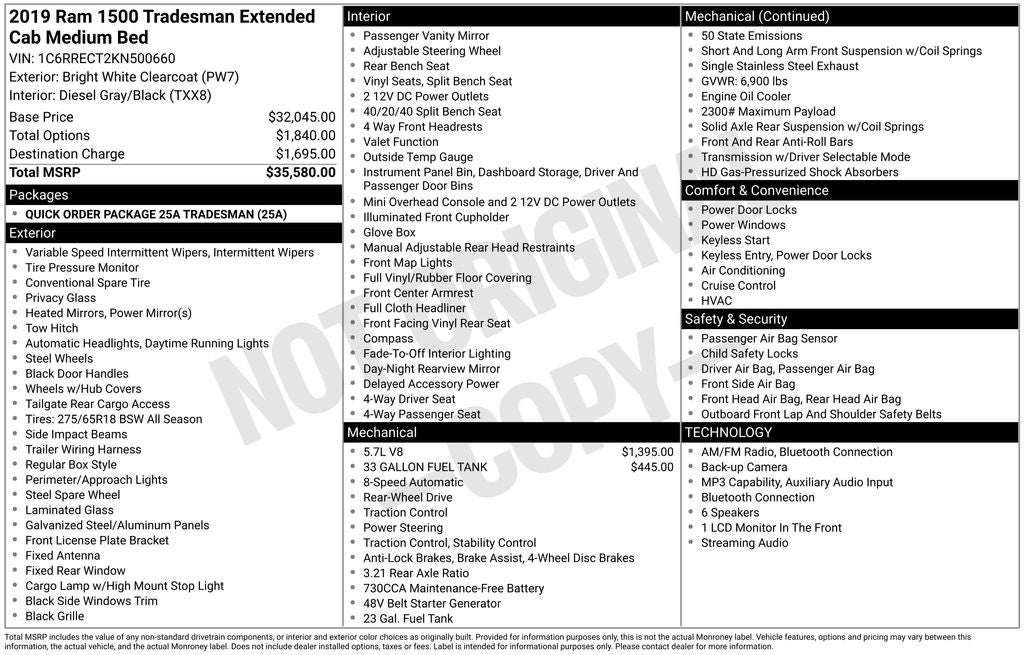 2019 RAM 1500 Tradesman