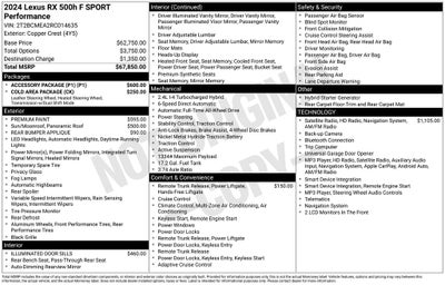 2024 Lexus RX 500h F SPORT Performance