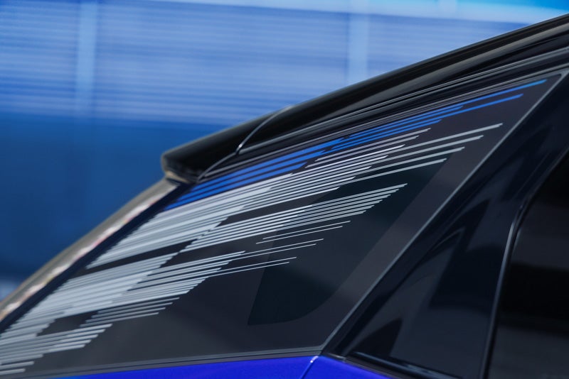 Close-up of the Modern Pattern on the 2026 OPTIQ-V Rear Quarter Glass | Dan Vaden Cadillac Brunswick in Brunswick GA