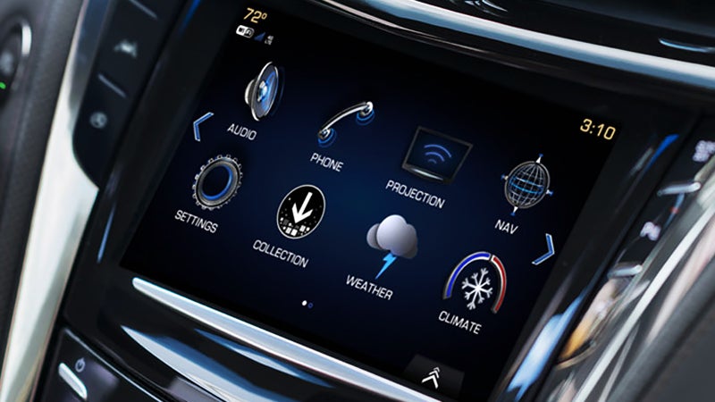 Photo of the touchscreen of a Cadillac CTS