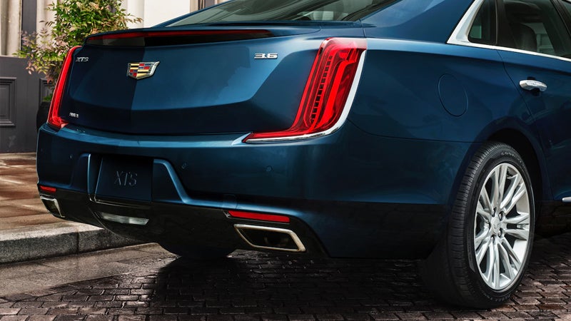 Rear side view of a Cadillac XTS vehicle